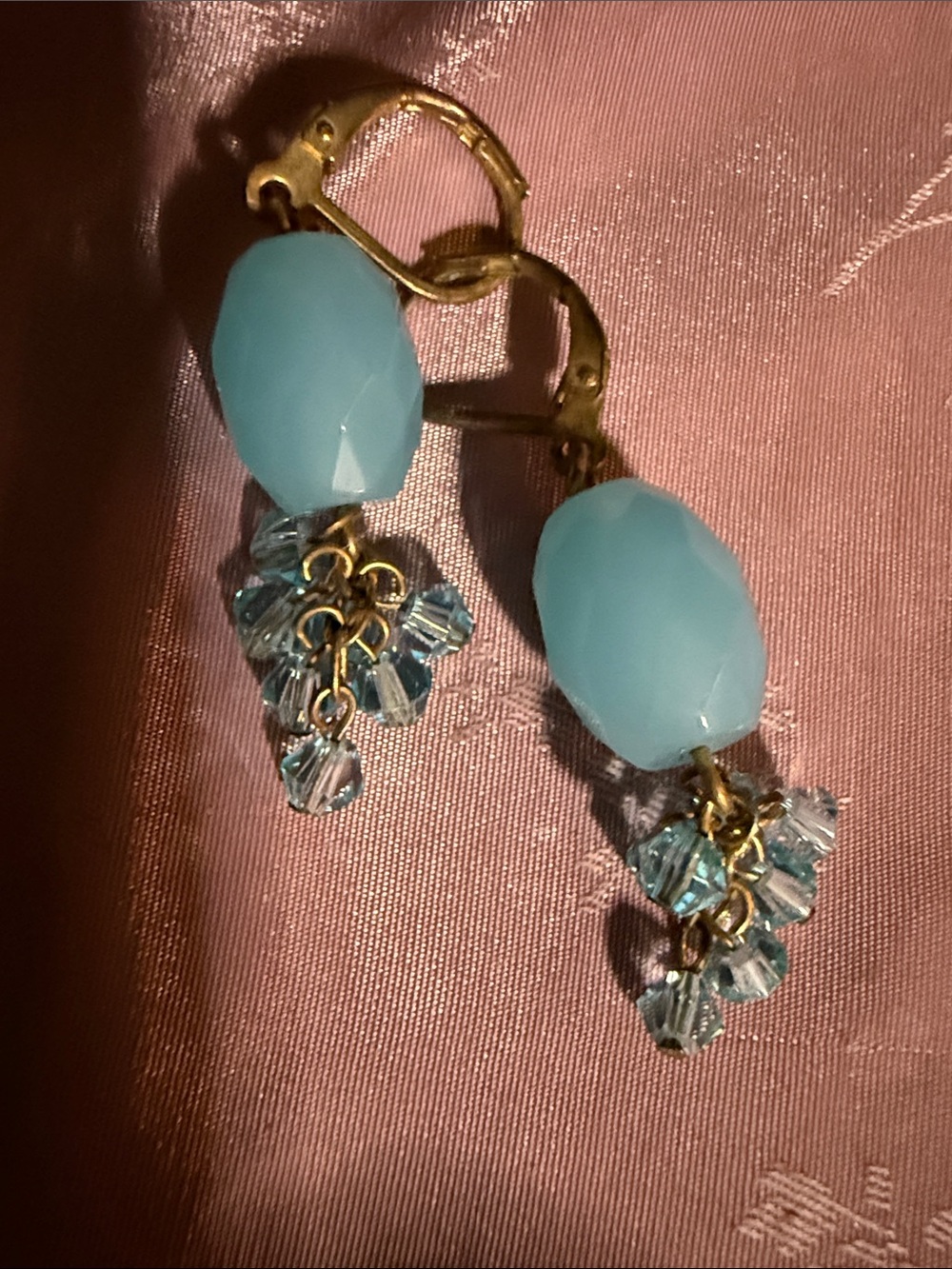 Blue Crystal Drop Earrings